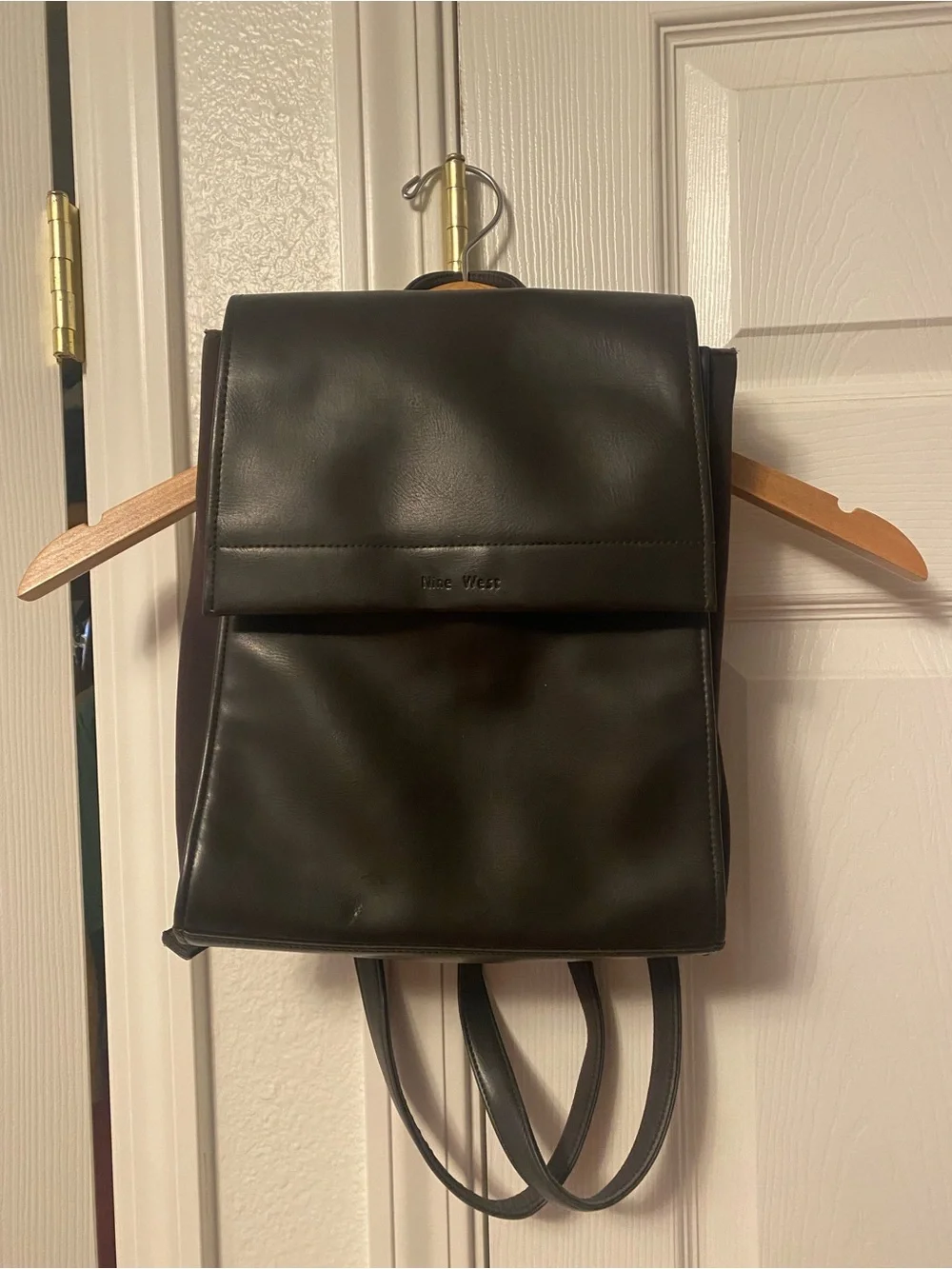 Nine West Black Faux-Leather Backpack